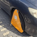 One of the clamped cars
