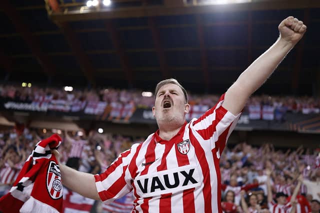 Sunderland fans celebrate after late Europa League drama.