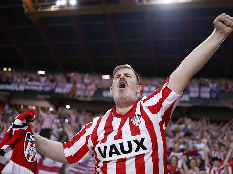 Sunderland fans celebrate after late Europa League drama.