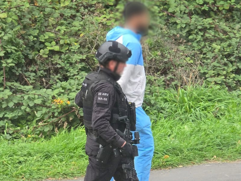 Photos appear to show individuals getting arrested at the scene,