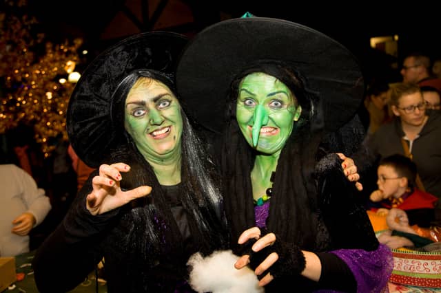 WITCHES Diane McKevitt and Mary Larkin enjoying the spooktacular Newry Twilight Market 10 years ago. NM4539