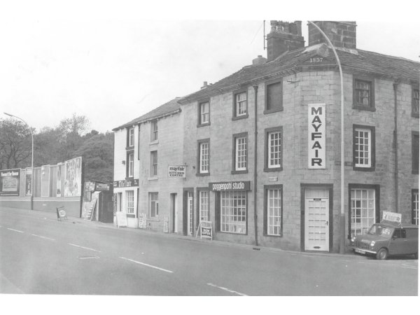 View of Church Street, built 1837. Leading on to Dawson Square on the right hand side of the photograph. Area known as Top o' th' Town.