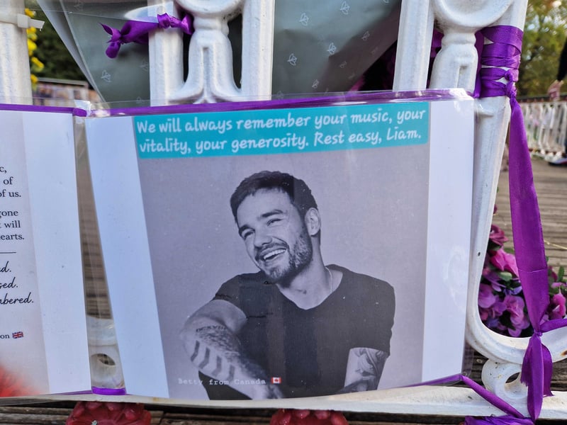 Tributes to Liam Payne at the bandstand in West Park, Wolverhampton