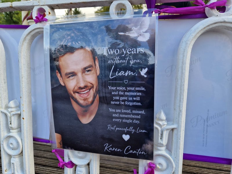 Tributes to Liam Payne at the bandstand in West Park, Wolverhampton