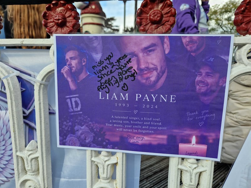 Tributes to Liam Payne at the bandstand in West Park, Wolverhampton