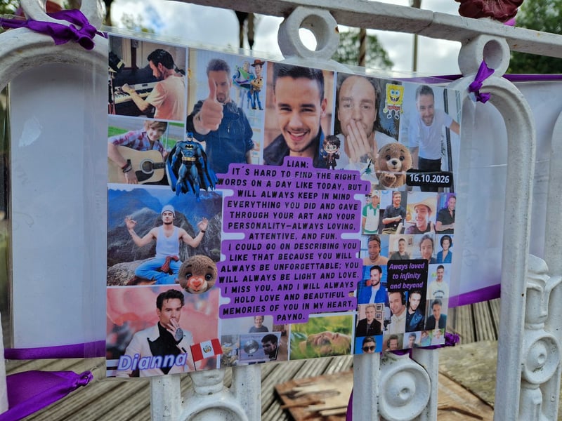 Tributes to Liam Payne at the bandstand in West Park, Wolverhampton