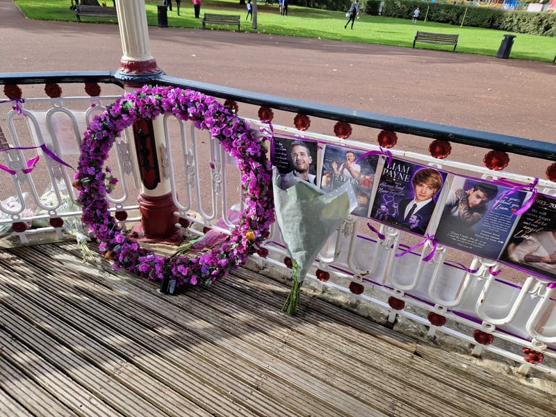 Tributes to Liam Payne at the bandstand in West Park, Wolverhampton
