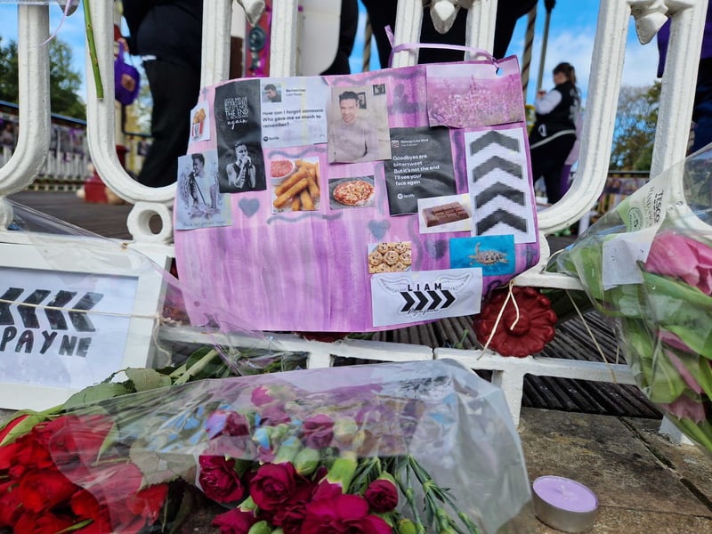 Tributes to Liam Payne at the bandstand in West Park, Wolverhampton