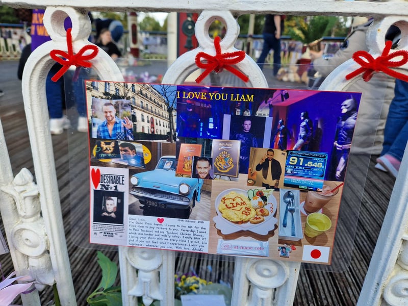 Tributes to Liam Payne at the bandstand in West Park, Wolverhampton