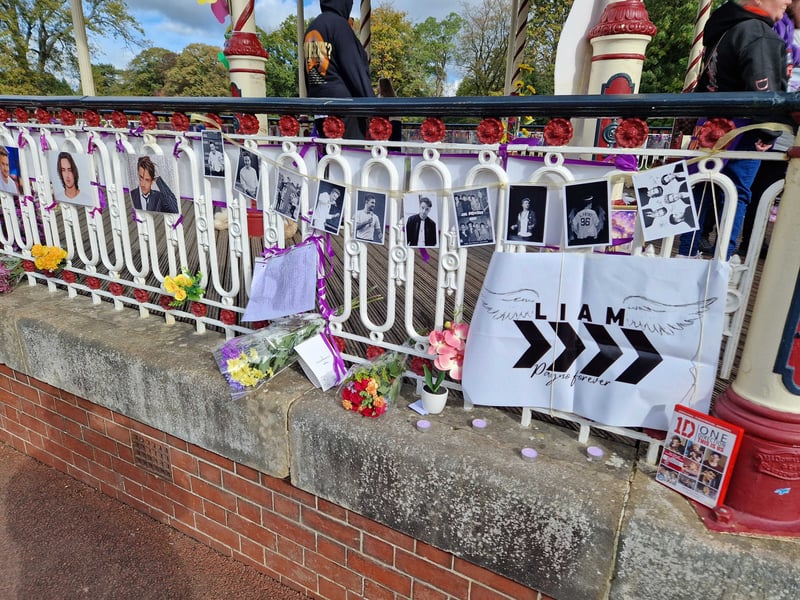 Tributes to Liam Payne at the bandstand in West Park, Wolverhampton