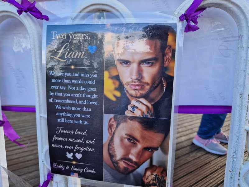 Tributes to Liam Payne at the bandstand in West Park, Wolverhampton
