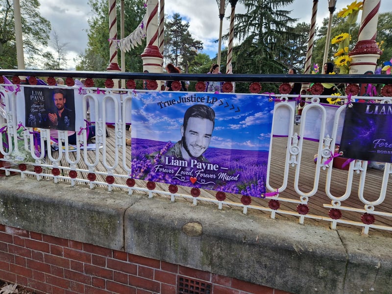 Tributes to Liam Payne at the bandstand in West Park, Wolverhampton