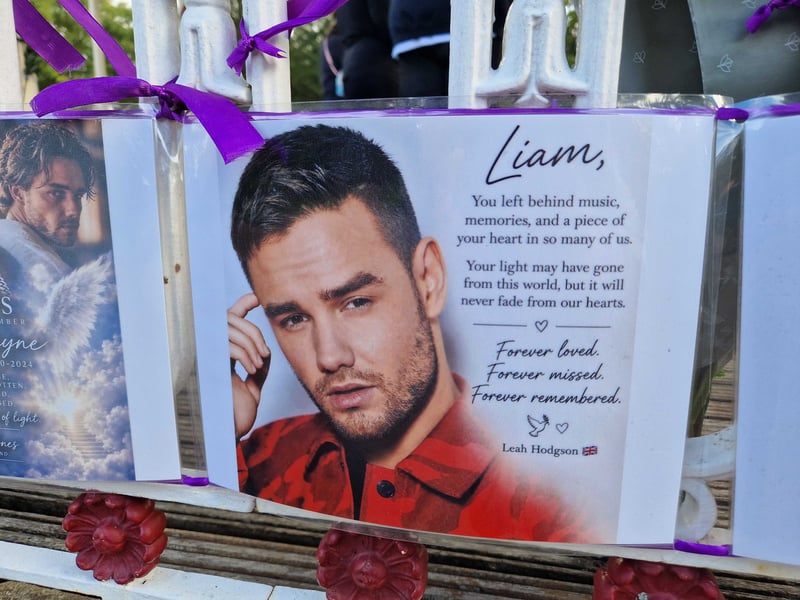 Tributes to Liam Payne at the bandstand in West Park, Wolverhampton