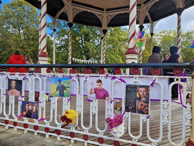 Tributes to Liam Payne at the bandstand in West Park, Wolverhampton