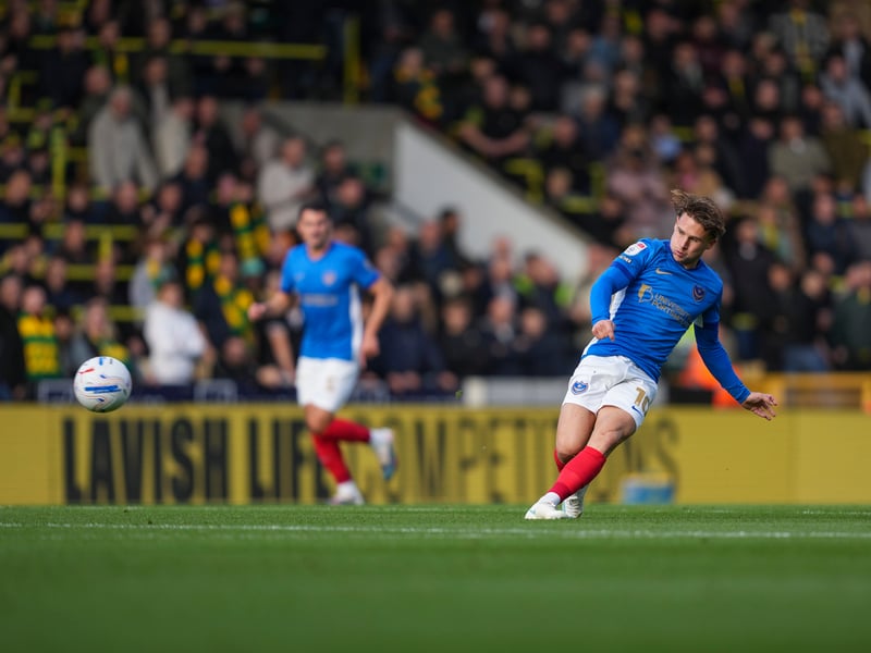 Adrian Segecic in action during Pompey's trip to Norwich. Picture: Jason Brown