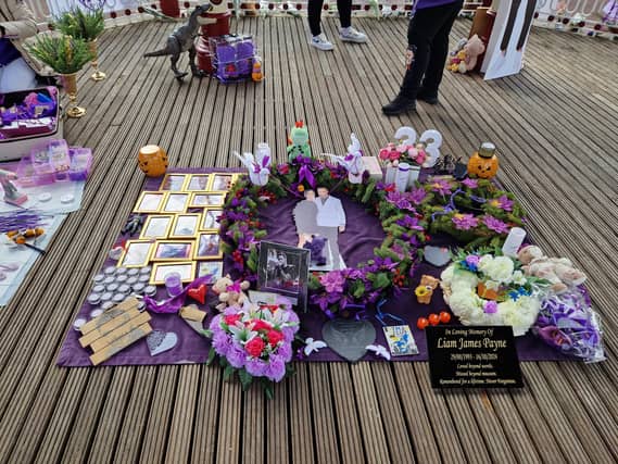 Tributes to Liam Payne at the bandstand in West Park, Wolverhampton