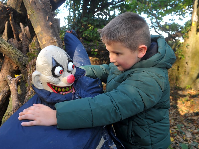 Joseph Ketschmer facing up to a scary clown