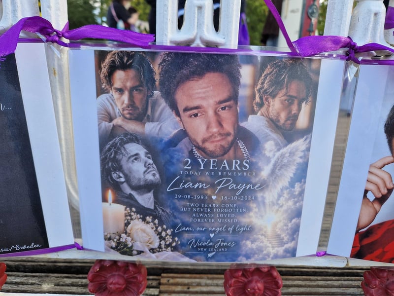 Tributes to Liam Payne at the bandstand in West Park, Wolverhampton
