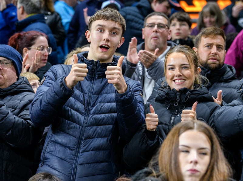 Burnley fans inside Turf Moor for the Championship fixture against Wolves. Photo: Kelvin Lister-Stuttard