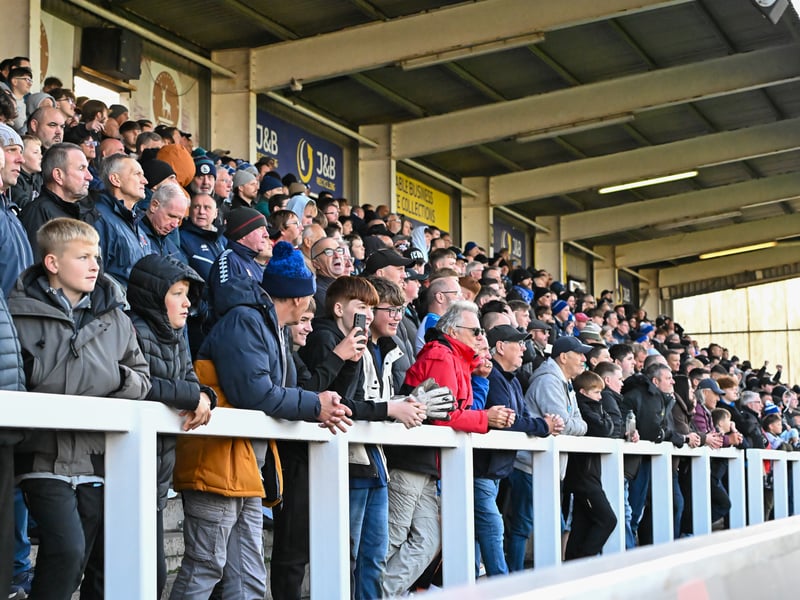 Hartlepool United fans got behind their side in Saturday's FA Cup fourth qualifying round defeat against Marine (photo Chris Fryatt)