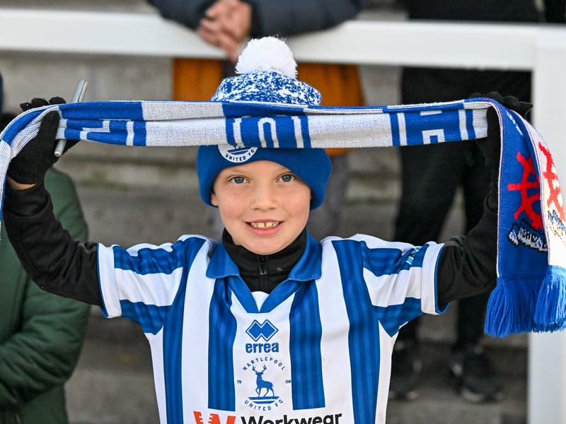 Hartlepool United fans got behind their side in Saturday's FA Cup fourth qualifying round defeat against Marine (photo Chris Fryatt)