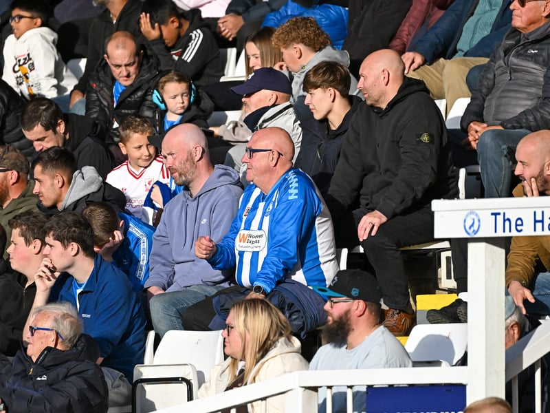Hartlepool United fans got behind their side in Saturday's FA Cup fourth qualifying round defeat against Marine (photo Chris Fryatt)
