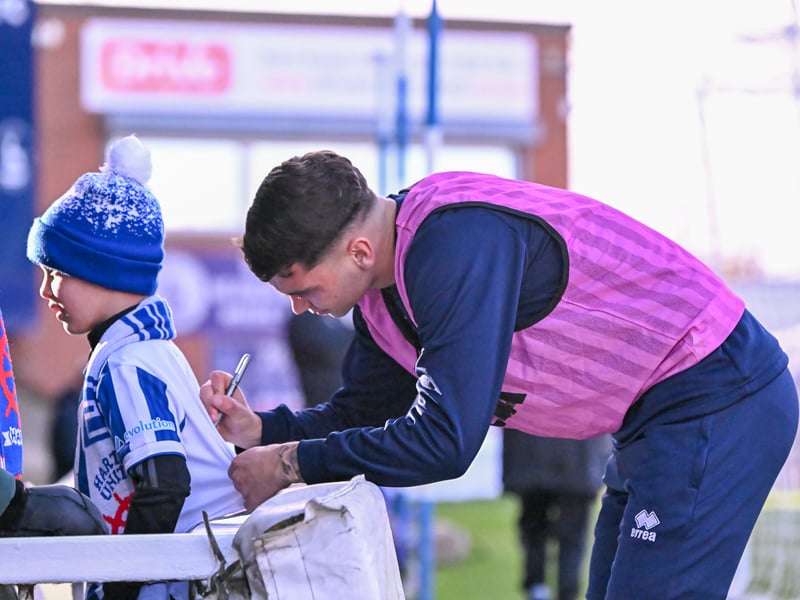 Hartlepool United fans got behind their side in Saturday's FA Cup fourth qualifying round defeat against Marine (photo Chris Fryatt)