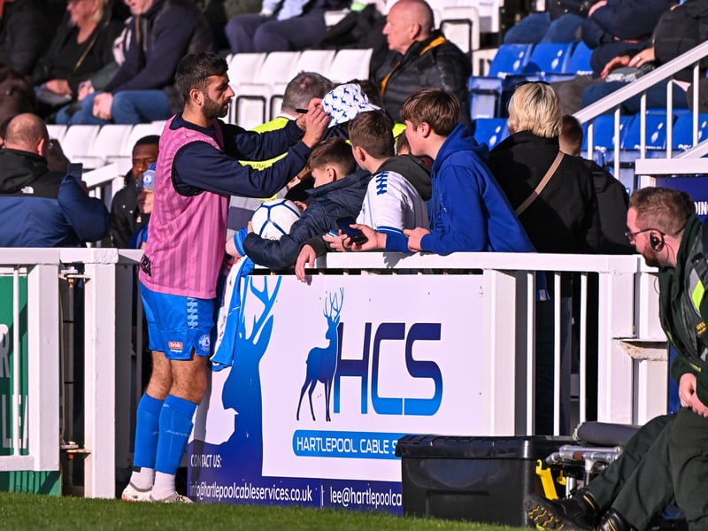 Hartlepool United fans got behind their side in Saturday's FA Cup fourth qualifying round defeat against Marine (photo Chris Fryatt)