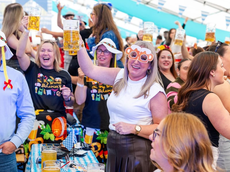 Revellers enjoying their German beer