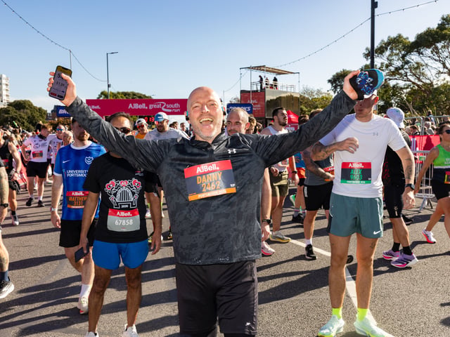 Runners at the finish line