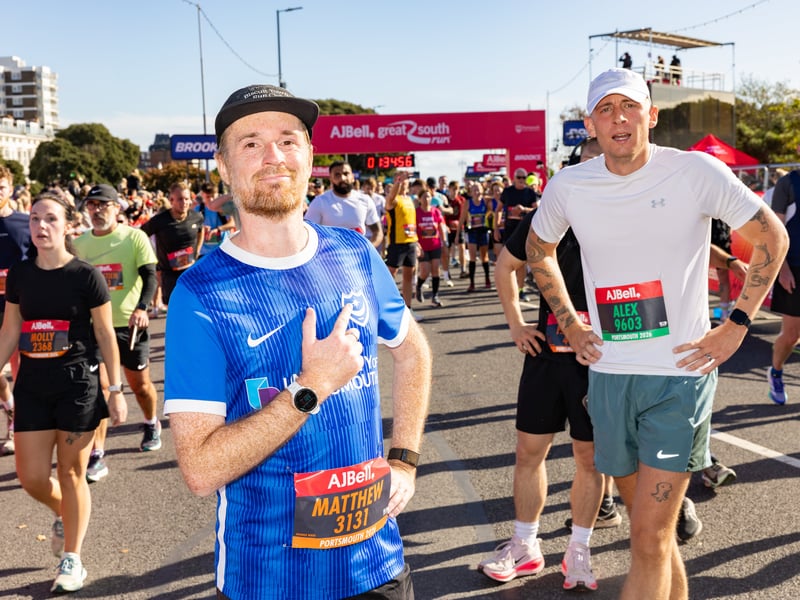 Runners at the finish line