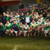 NEWRY Shamrocks celebrate winning the Down Intermediate Club Hurling Championship title.