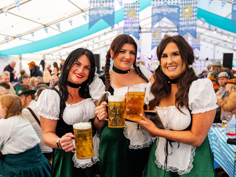 Revellers enjoy particularly large beers