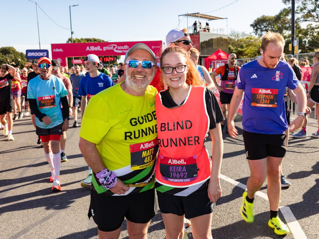 Runners at the finish line