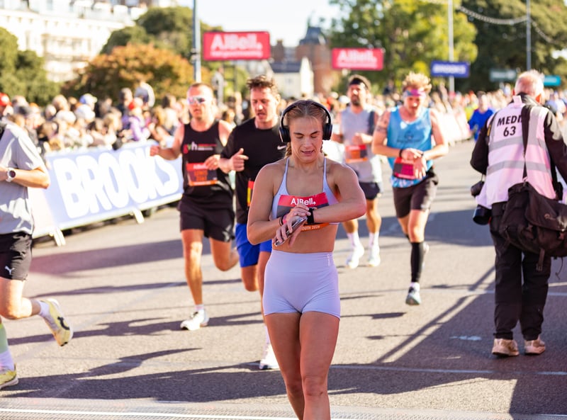 Runners at the finish line