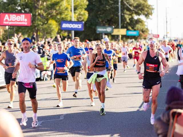 Runners at the finish line