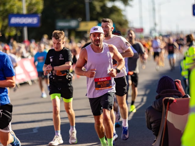 Runners at the finish line