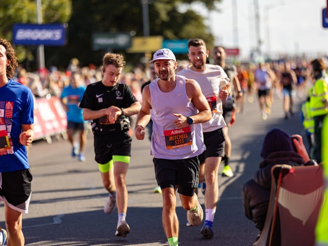 Runners at the finish line