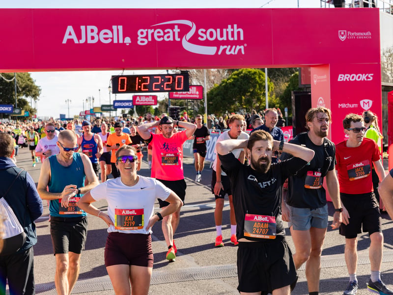 Runners at the finish line