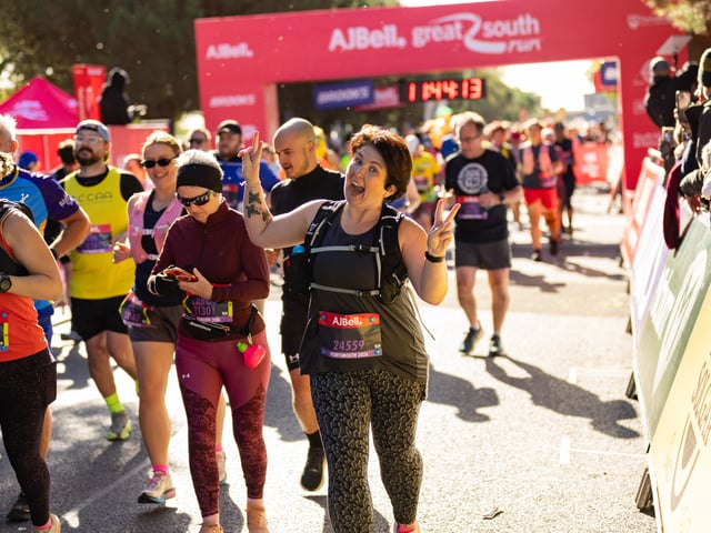 Runners at the finish line