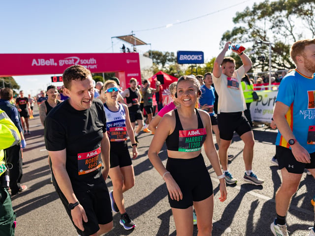 Runners at the finish line