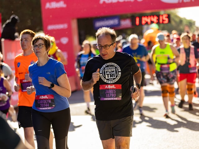 Runners at the finish line