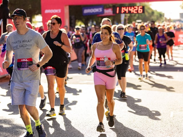 Runners at the finish line