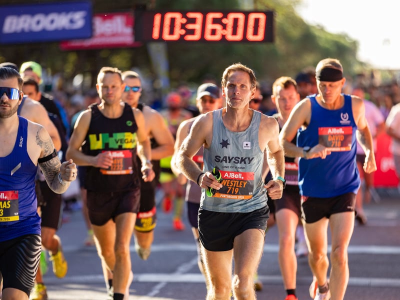 Great South Run 2026 green and orange waves