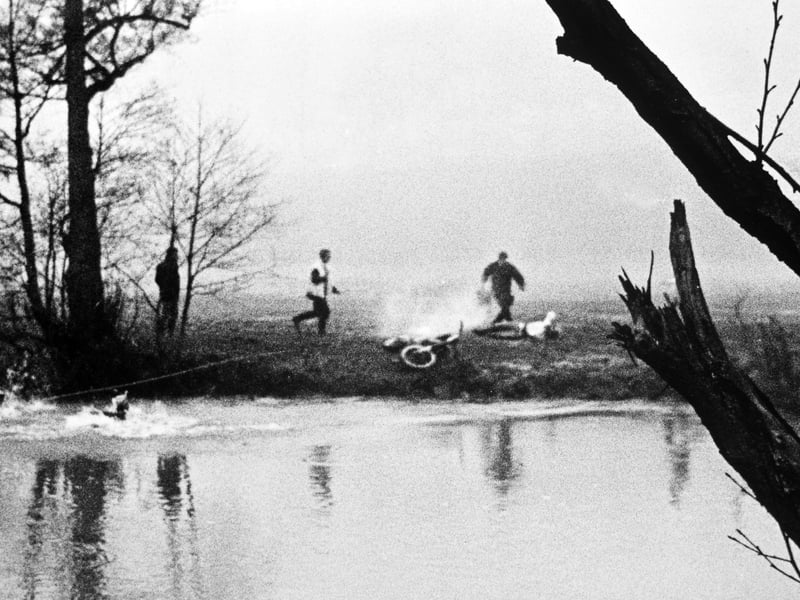 Kirk rolls off his stricken machine. "When I came round, all I could hear was the river running. This is why it was one of the most fantastic days of my life. There was nothing - it was quiet, like being in a graveyard at 11 at night."