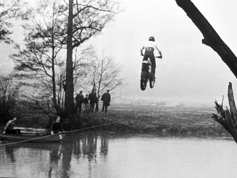 "I remember leaving the ramp. I knew I was going to hit the bank. I had three choices. I could bail into a swollen river and drown; I pull the front end up and try to catch it with the back wheel and hope it will throw me in the right direction; or nosedive, and be thrown over." He chose the latter.