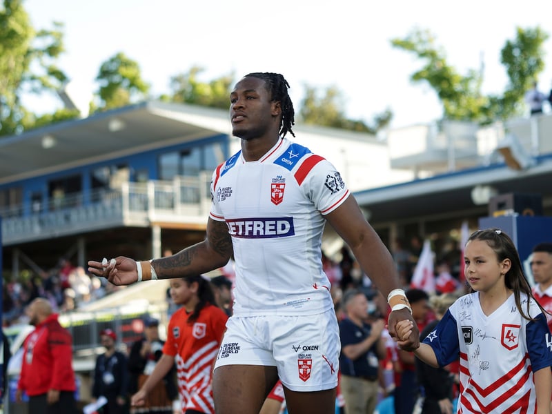Wigan star Junior Nsemba runs out for England in his first Rugby League World Cup experience