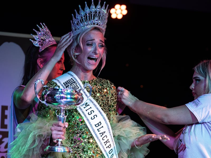 Georgia Frankland, 28, is crowned Miss Blackpool 2026 at Ribby Hall. Photo: Lucinda Herbert