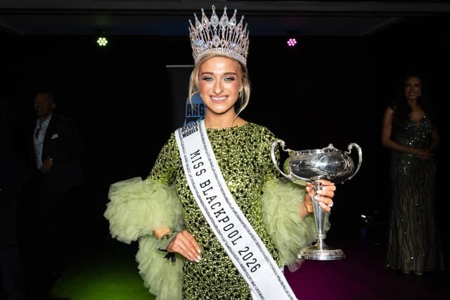 Georgia Frankland, 28, is crowned Miss Blackpool 2026. The beauty pageant finals took place at Ribby Hall. Photo: Lucinda Herbert