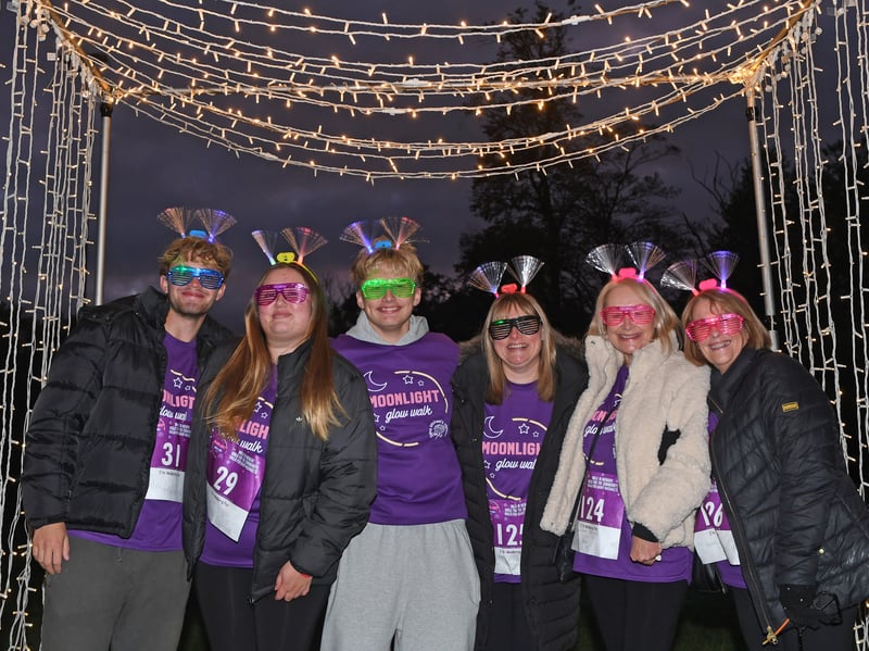 Fundraisers taking part in the walk bring colour and sparkle to the evening, glowing in the dark as they support Saint Michael’s Hospice